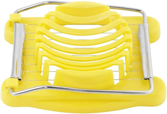 Heavy-Duty Plastic Egg Slicer with Stainless Steel Wires Multipurpose Boiled Egg Salad Slicer Strawberry Cheese Slicing Tools -Yellow