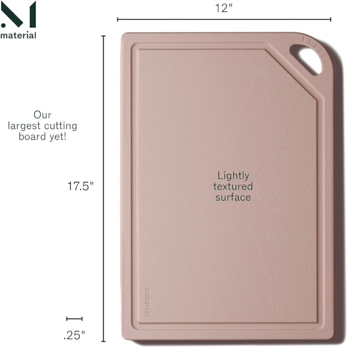 The MK Free Board - Large Plant-Based, Eco-Friendly Cutting Board, Dishwasher-Safe with Juice Groove and Free of Permanent Microplastics (Shell)