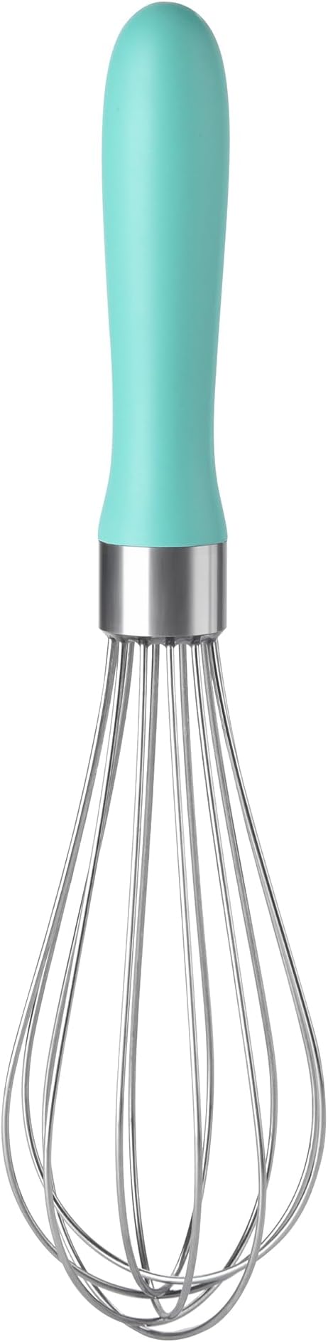 9.06in Kitchen Wire Whisk, 18/10 Stainless Steel Metal Balloon Wisk Heavy Duty Egg Beater whisker Hand Mixer for Cooking, Baking, Mixing, Stirring, Sauce, Flour, chocolate（Small, Turquoise）