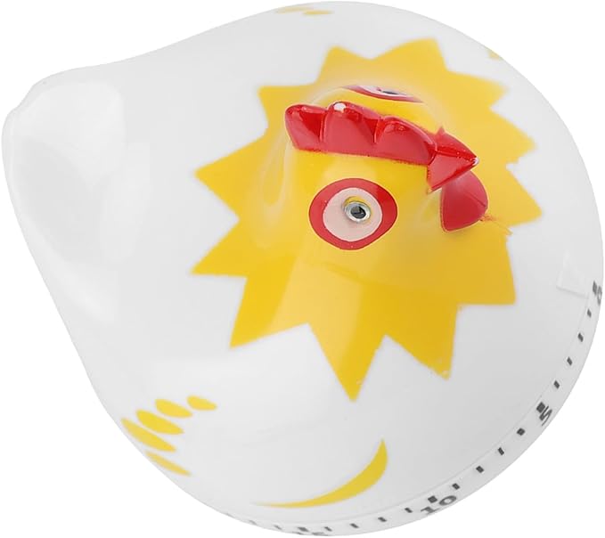 Chicken Pattern Timer, Kitchen Timer Reminder Cooking Countdown Timer for Cooking Baking Timer (White)
