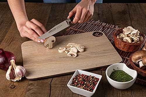 Arcos Kitchen Knife 6 Inch - Nitrum Stainless Steel and 150 mm blade.Professional Kitchen Knife for Cooking. Ergonomic Polyoxymethylene POM Handle. Series Riviera Blanc. Color Black