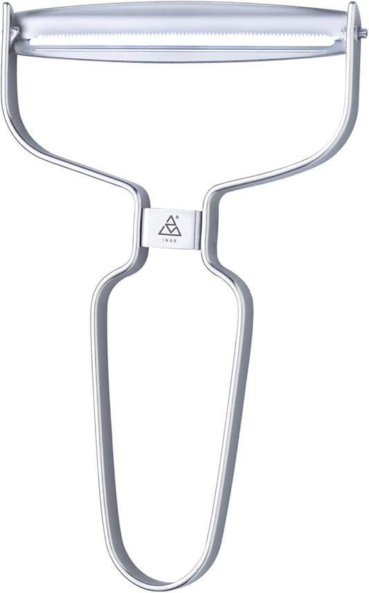 triangle Y-Peeler - 3.5 in (90 mm) - Stainless Steel Horizontal Serrated Blade - Peeler for Fruits & Vegetables - Ergonomic Handle - Dishwasher Safe - Made in Germany