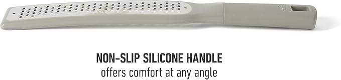 Calphalon Prime Stainless Steel Handheld Grater Lemon Zester W/Cover & Rubber Handle - Taupe
