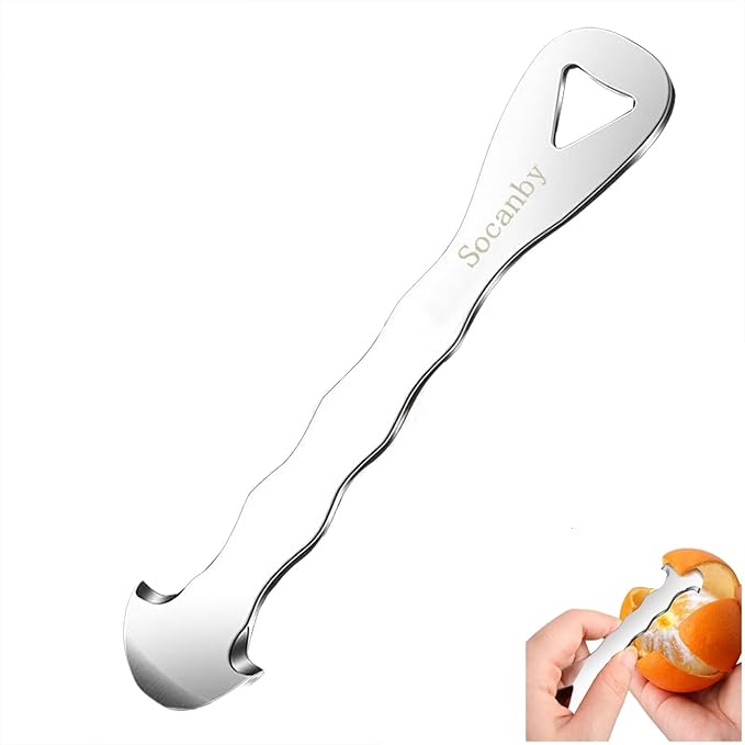 Orange Peeler Tool & Citrus Peeler, 304 Stainless Steel Effortless Fruit Peeler Peel Skin Remover for Oranges, Grapefruits, Lemons, Ergonomic Safe Cutter & Slicer
