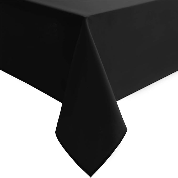 Hiasan Black Rectangle Tablecloth - 30 x 60 Inch - Waterproof & Wrinkle Resistant Washable Fabric Table Cloth for Dining, Party and Outdoor use
