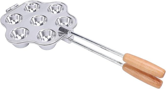 OEBUAFI 7 Holes Egg Tart Pan Aluminum Alloy Baking Tray with Handle for Pudding Muffin and Tartlets