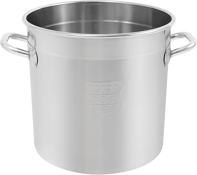 Stainless Steel Stock Pot w/Lid, Commercial Soup Cookware for Home/Restaurant/Hotels, for Stew/Simmering/Soup, Universal Stove Compatible (21L/22.2Qt.)