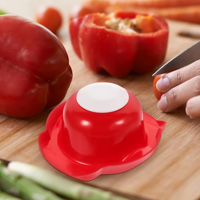 Garneck Food Safety Holder for Mandolin Slicer or Grater, Finger Anti-Cut Protectors for Vegetable Grater Peelers Food Slicer Cutter Finger Guard for Mandoline Slicer Cutting Red