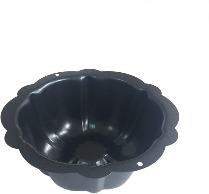 LoveDeal 4 Inch Fluted Tube Cake Pan, Nonstick Mini Kugelhopf Mold, Carbon Steel Fluted Baking Cake Pans, Metal Round Pumpkin Shaped Mould for Muffin, Brownie, Pudding - Black, Set of 4