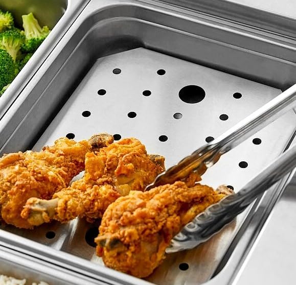 Stainless Steel Steam Table Pan False Bottoms – Hotel Pan Inserts with Drain Holes, Available in 1/4, 1/2, and Full Size | Keeps Food Elevated & Prevents Sogginess (1, Half Size (1/2 Size))