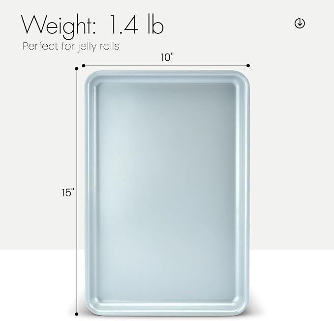 Ceramic Baking Sheet, Cookie Sheets for Baking 15x10", Naturally Non-Toxic Ceramic Coating, 2.2mm Thick Oven Trays for Cooking, PTFE & PFOA Free