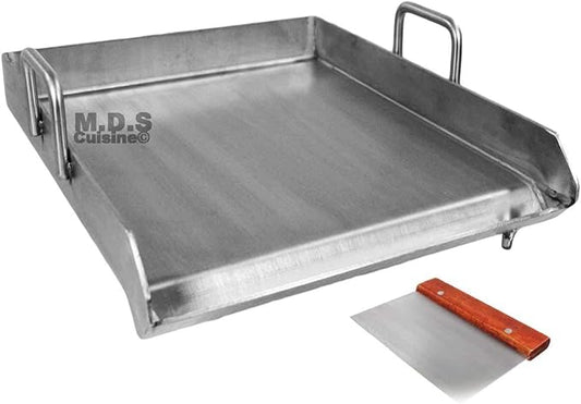 Stainless Steel Flat Top Comal Plancha 18"x16" inch BBQ Griddle for cooking with Outdoors Stove or Grill catering