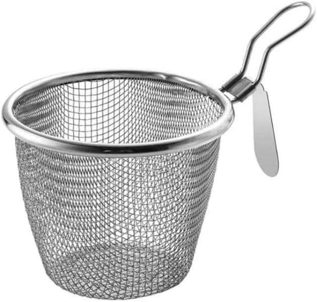 1pc Stainless Steel Pasta Basket, Mesh Spider Food Dumpling Noodle Strainer, Fine Mesh Strainer with Handle,Colanders and Food Strainers Kitchen Utensils and Gadgets