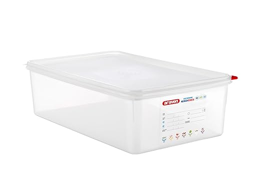 Araven Airtight Container, Food Pan with Lid for Storage in Kitchen and Restaurant, 22.2 Qt, Clear