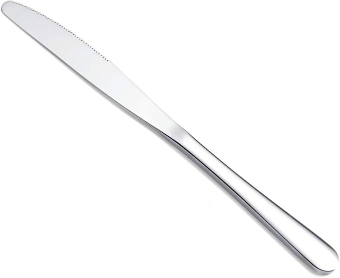 Berglander Dinner Knives Set Of 12, Stainless Steel Shiny Mirror Dinner Knife, Butter Knife Spreader Table Knives Sturdy And Dishwasher Safe