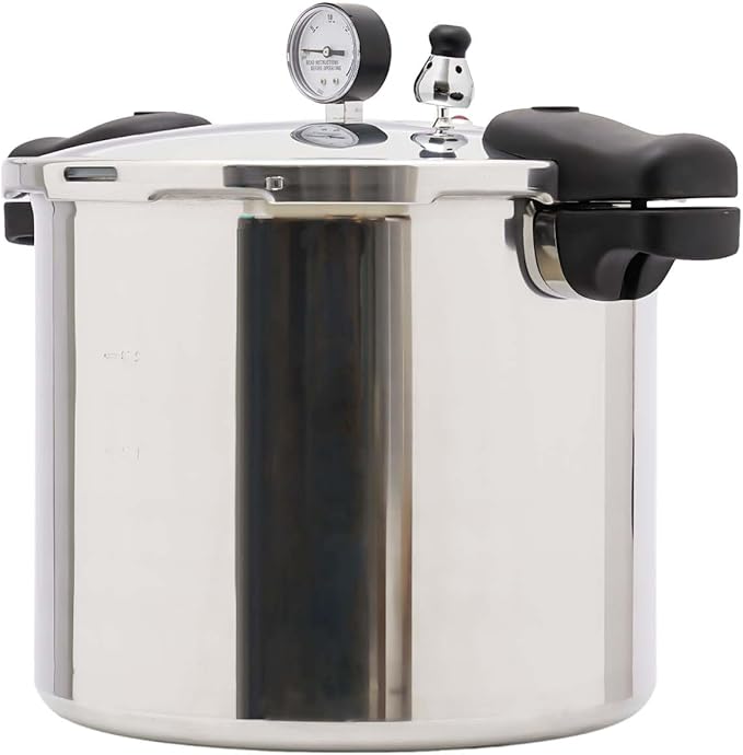 Pressure Cooker, Aluminum Pressure Cooker, Pressure Canner With Gauge Release Valve, 23 Quart Large Capacity, Cookware 90kpa HOT for Home Cooking, Silver