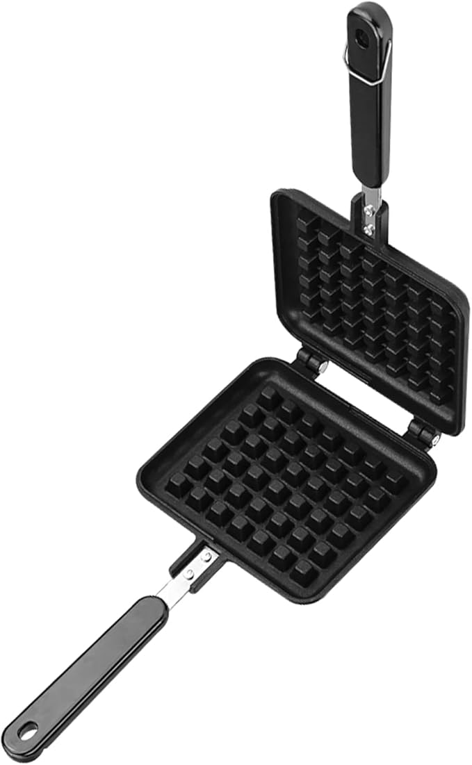 Zerone Waffle Maker, Waffle Maker Iron Stovetop Waffle Maker Non Stick Waffle Maker Pan Press Plate Cooking Baking Tool 5.5 x 12.4 inch