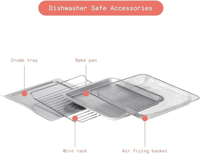 Beautiful by Drew Infrared Air Fry Toaster Oven 1800W with 9-Slice Capacity and Multi-Function Cooking (Lavander)