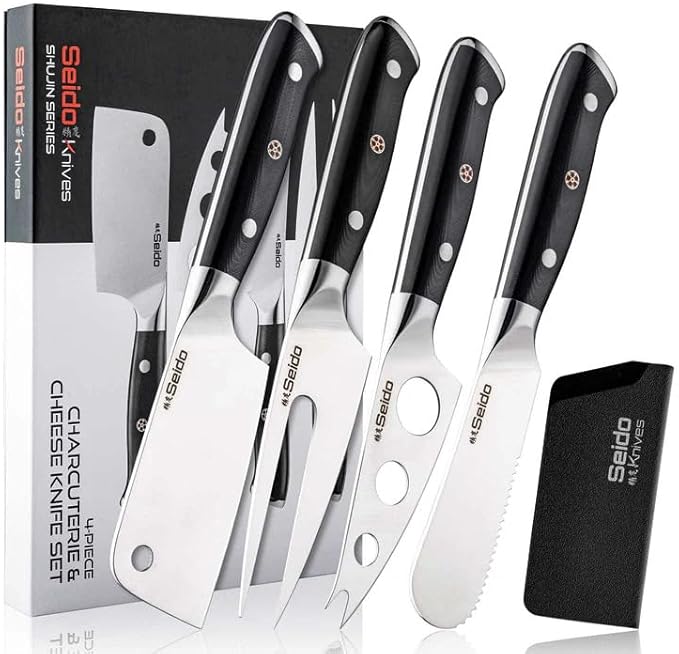 Seido Knives Shujin 4-Piece Charcuterie & Cheese Knife Set – Master Every Slice & Spread with Precision Elegance