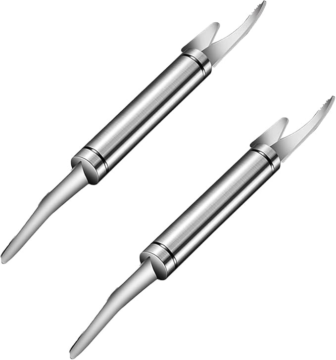 2PCS Shrimp Deveining Tool Stainless Steel Shrimp Peeler and Deveiner Tool Portable Seafood Deveiner Tool Practical Kitchen Tools for Fish Deveining Peelers