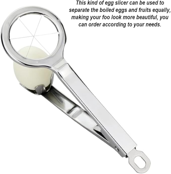 Egg Slicer Wedger Egg Cutter Hard Boiled Eggs Divider Stainless Steel Fruit Slicer 6-Equal Multifunctional Egg Cutter Strawberry Slicer Dishwasher
