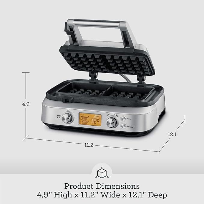 Breville the Smart Waffle™ Pro 2 Slice Waffle Maker, BWM620XL, Brushed Stainless Steel