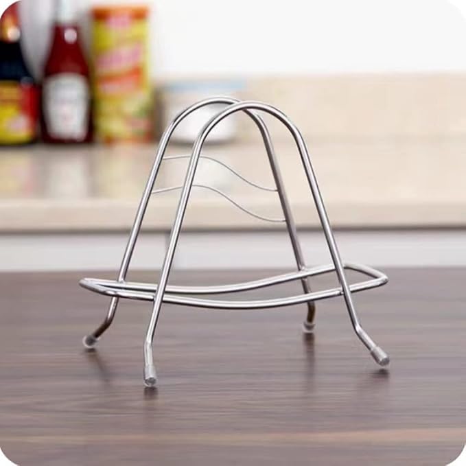 luzen 1PC Stainless Steel Cutting Board Rack Chopping Board Stand Holder Kitchen Countertop Pots Pan Lids Stand Drying Rack Organizer, Silver