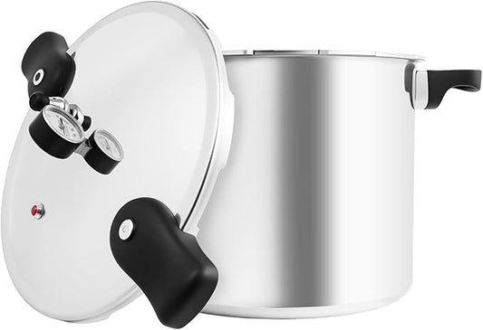 23 Quart Pressure Cooker, Aluminium Alloy Pressure-Cooker Polished Large Capacity Pressure Canner Polished Stovetop Pot with Gauge & Release Valve, Anti-scald Insulated Handle for Family, Commercial