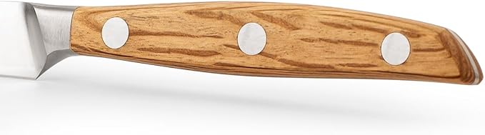 Arcos Jose Andres Paring Knife | 4-Inch Forged Knife for Fruit & Vegetable Peeling | NITRUM Stainless Steel Blade with Silk Edge | Light Brown Holm Oak Handle