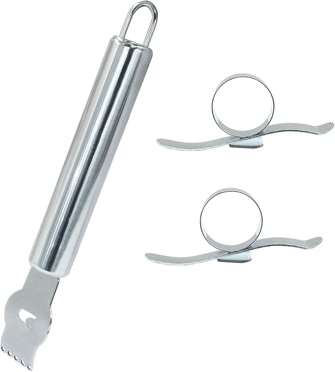 2Pcs Lemon Peeler Tool and 2Pcs Orange Rind Peeler Tool, Stainless Steel Bar Lemon Zest Peeler with Channel Knife, Lemon Grater Zester for Cocktail, Kitchen