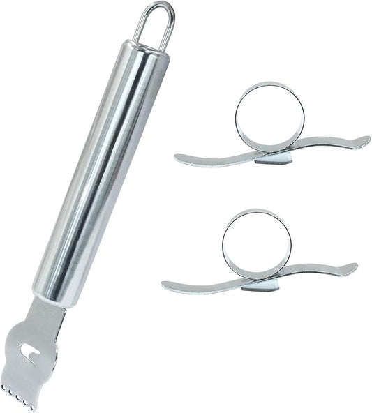 2Pcs Lemon Peeler Tool and 2Pcs Orange Rind Peeler Tool, Stainless Steel Bar Lemon Zest Peeler with Channel Knife, Lemon Grater Zester for Cocktail, Kitchen