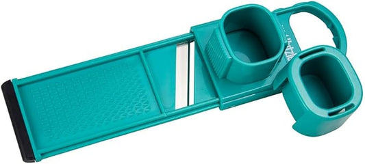 Hutzler Mini-Mandoline Garlic Slicer/Shredder, Turquoise