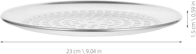 VINTORKY Perforated Pizza pan Stainless Steel Baking pan Stainless Steel Pizza pan Non Stick Frying Pans Stainless Steel Skillet Household Baking Tray Non- Stick Pizza Pan Round Baking Tray, 23x23cm