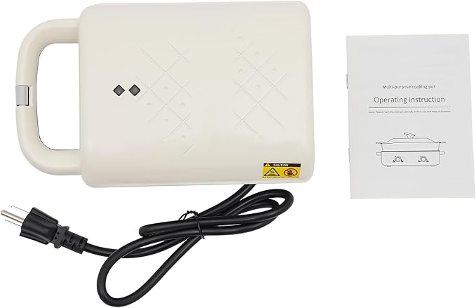 Sandwich Maker,Personal Breakfast Machine,Portable Sandwich Maker,Pizza Pockets,Electric Contact Grill Single for Making Sandwiches,Eggs,Bacon (White)