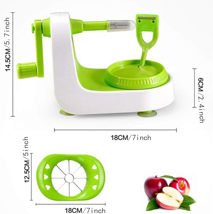 Apple peeler, Apple Peeler Slicer,multi-function fruit peeler, vegetable, fruit peeler, pear potato slice movement, peeling machine fast manual setting with 8 blade slicer pear peelerAdd a splitter