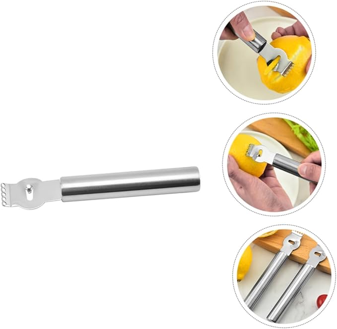 Luxshiny 3pcs Stainless Steel Lemon Slicer Multi-purpose Fruit Peeler and Grater Easy to Clean Kitchen Tool for Citrus Vegetables and More Kitchen Accessory