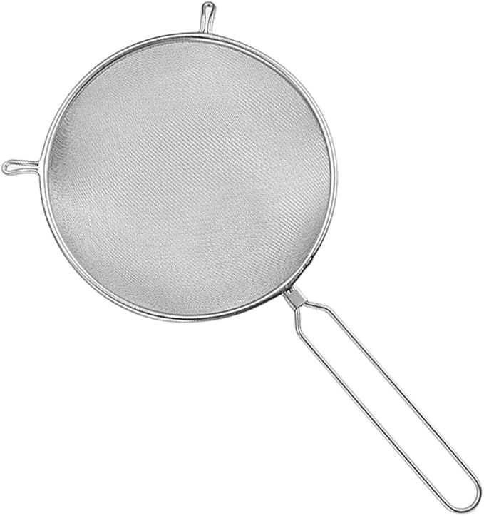 Lurrose 8 Inches Single Layer Mesh Strainer Spoon Clip Pasta Strainer Skimmer Spoon Bowl