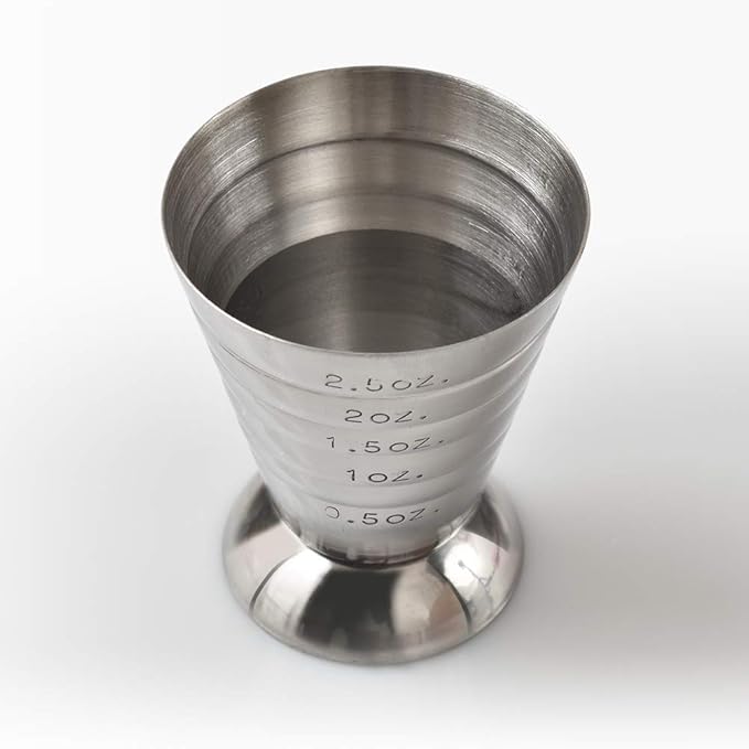 Stainless Steel Measuring Cup, 2.5 oz, 75 ml, 5 Tbsp, Cocktail Jiggers, Pack of 2