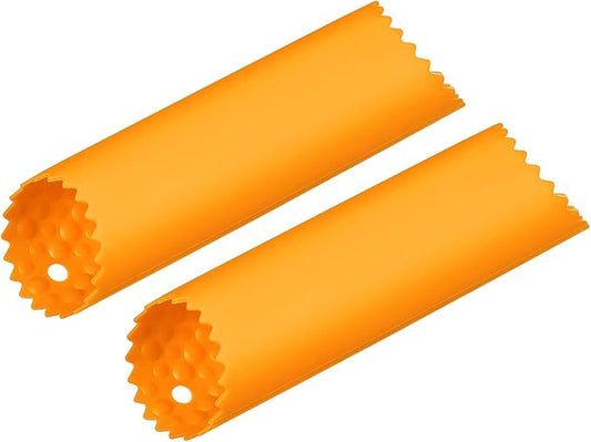 uxcell 2Pcs Garlic Peeling Tube, Silicone Garlic Peeler Roller Keeper Skin Remover Non Slip for Useful Kitchen Tools, Orange