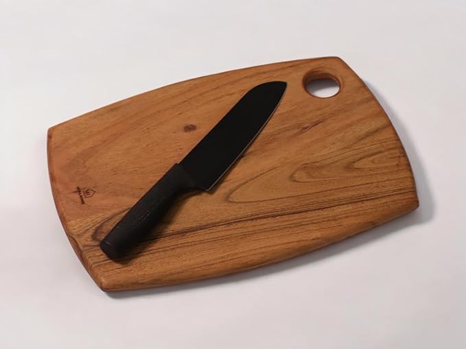 Vesta Homes Wooden Cutting Board | 14 * 10 Inches | Chopping Board, Serving Platter for Kitchen Vegetables, Fruits, Cheese and Charcuterie | Natural Acacia Wood | Handcrafted in India