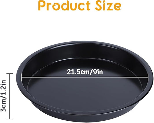 1Pcs 9 Inch Pizza Pan, Carbon Steel Non-Stick Deep Dish Baking Pan for Pizza, Pies, Cakes - Thickened Round Bakeware Sheet for Oven, Kitchen & Restaurant Use(9inch)