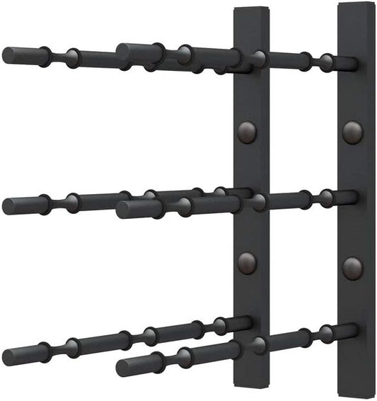 Ultra Wine Racks Wall Mounted Label-Out Wine Racks (1 Foot 3 Deep, Matte Black, 9 Wine Bottles) - Modern Metal Wine Storage, Modular Design for Home Bar, Kitchen, Dining Rooms, & Wine Cellars