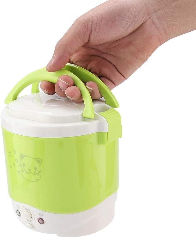 Rice cooker,Rice Cooker Small,Rice Cooker 6 Cup,1L Rice Cooker,Steamer,12v Electric Lunch Box for Car Electric Food Steamer Fast Cooking Fully Automatic Pot for Travel