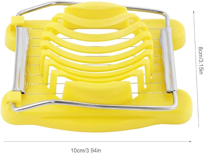 Heavy-Duty Plastic Egg Slicer with Stainless Steel Wires Multipurpose Boiled Egg Salad Slicer Strawberry Cheese Slicing Tools -Yellow