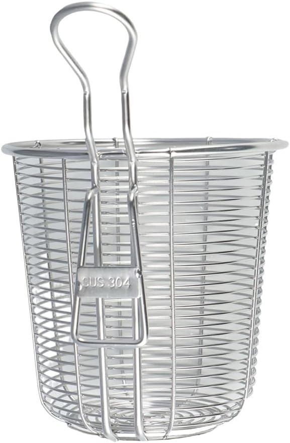 Vctitil Food Colander Basket Stainless Steel Fine Wire Mesh Food Strainer,Frying Basket Hot Pot Food Sieve for Vegetable Dumplings