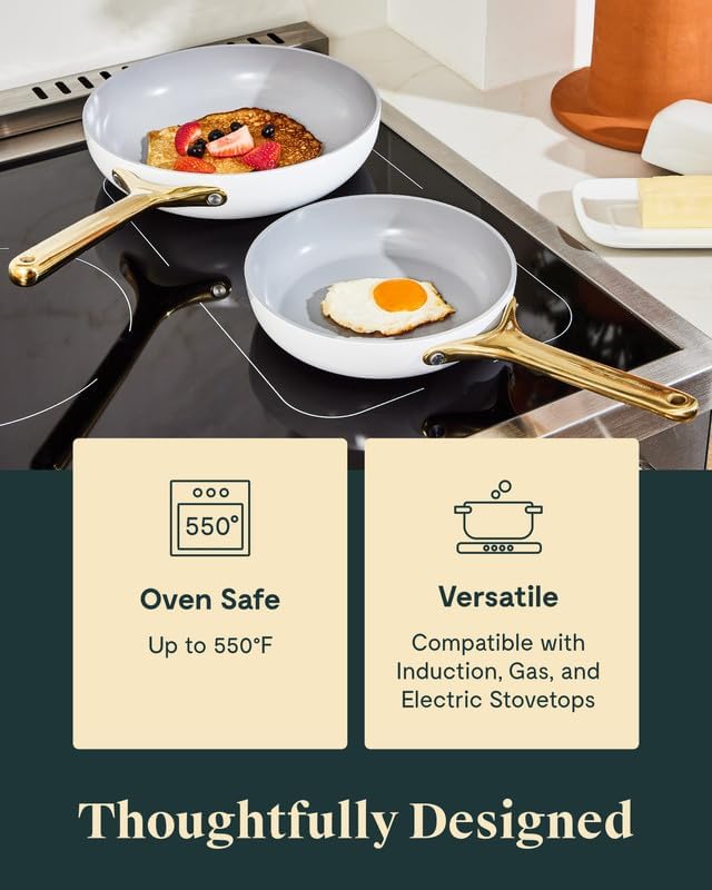 Caraway Nonstick Ceramic Mini Fry Pan (1.05 qt, 8") - Non Toxic, PTFE & PFOA Free - Oven Safe & Compatible with All Stovetops (Gas, Electric & Induction) - Perracotta