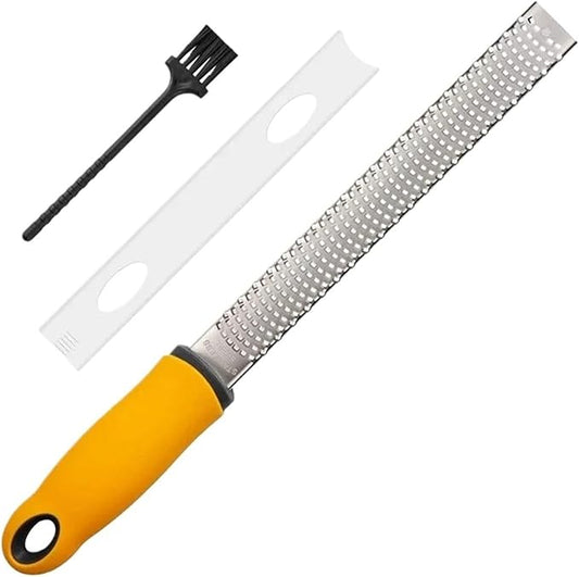 Lemon Zester Cheese Grater Stainless Steel Fine Blade Ginger Chocolate Citrus Fru Kitchen Cooking Tools(Yellow Handle)