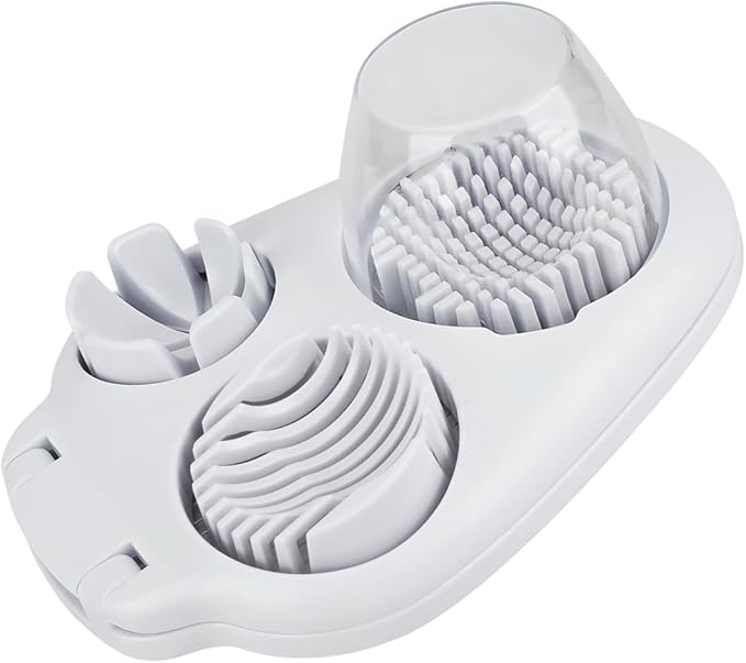 3 in 1 Egg Slicer for Hard Boiled Eggs, Suitable for Strawberry Slicer Grape Cutter, Egg Slicer for Hard Boiled Eggs,Stainless Steel Dicer,For Kitchen Vegetable Cutting Tool - White