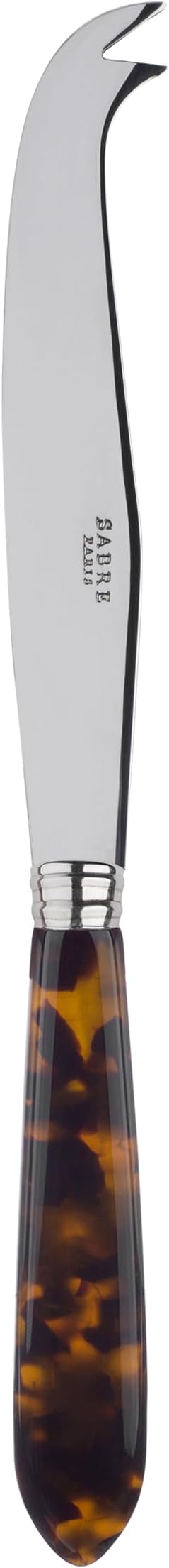 SABRE PARIS - Cheese Knife 9.4 inches - Tortue Collection - Stainless Steel & Acrylic - Dishwasher Safe - Scaled Effect
