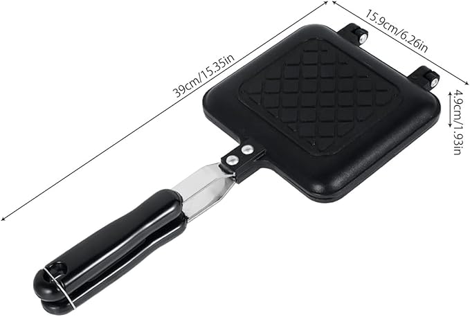 Grilled Sandwich Maker,Camping Toastie Maker, Stove top Panini Press Pan with Non-Stick Plates, Double Sided Hot Toasted Sandwich Maker Breakfast Frying Pan for Outdoors Camp Home Kitchen